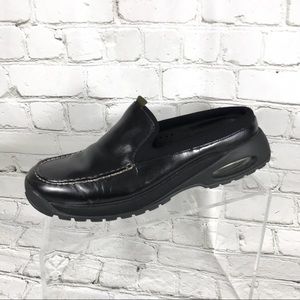 Cole haan black leather comfort mules